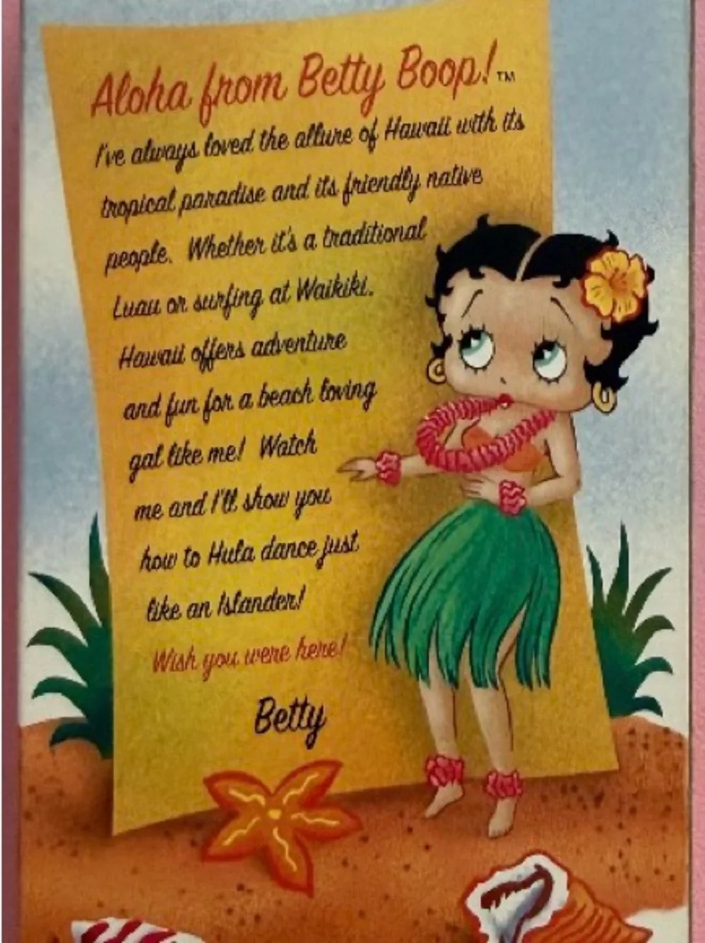 VINTAGE Green Hula Betty Boop Figurine